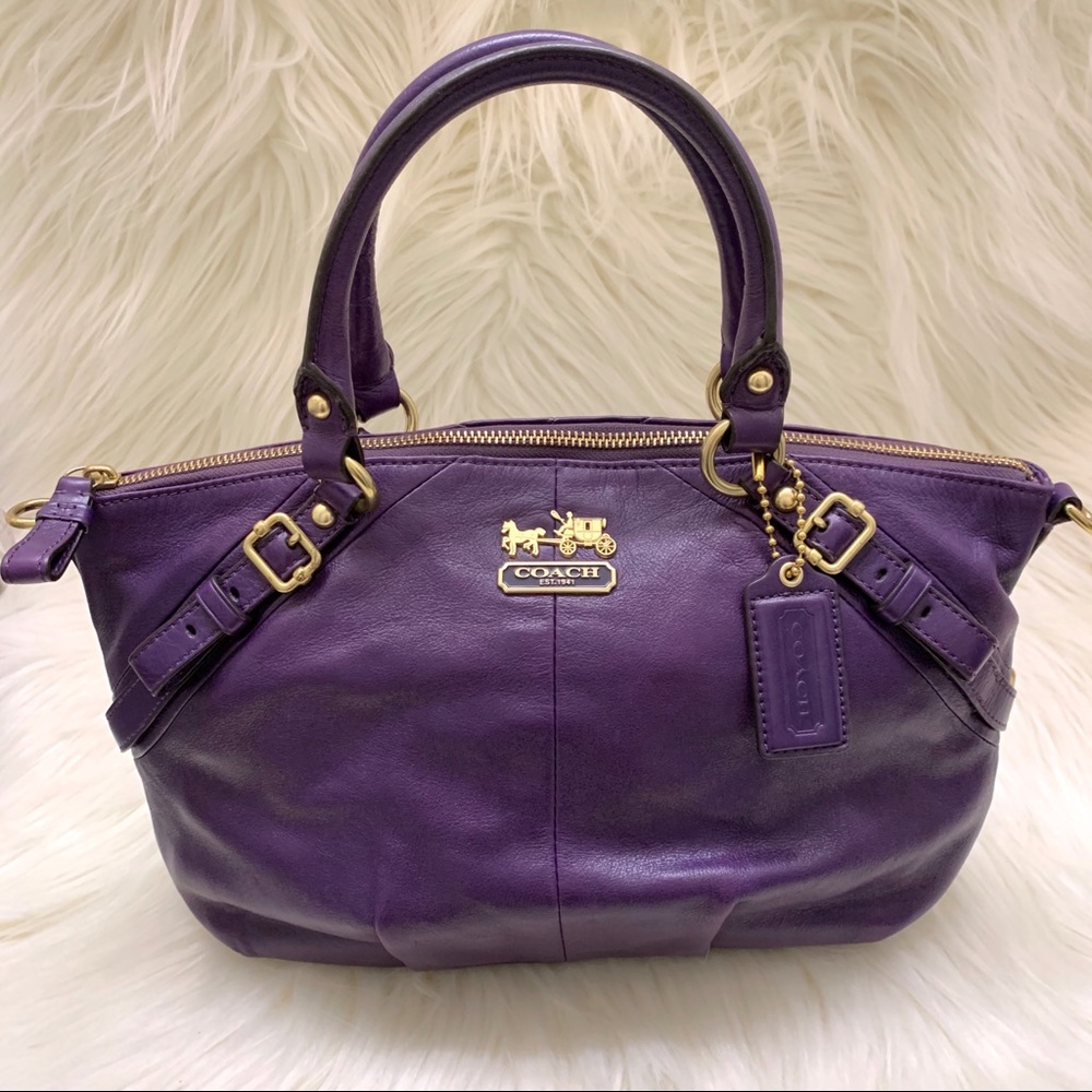 Coach 15960 Madison Leather Sophia Satchel Purple